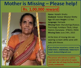 US based techie announces Rs 1 lac cash prize for tracing missing mother