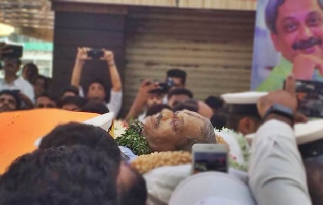 People throng Panaji streets to pay last respect to Parrikar