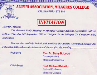 The General Body Meeting of Milagres College Alumni