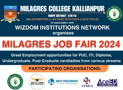 Udupi: Milagres Job Fair on 4th May, 2024.
