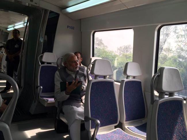 PM Modi travels in the Delhi Metro for first time
