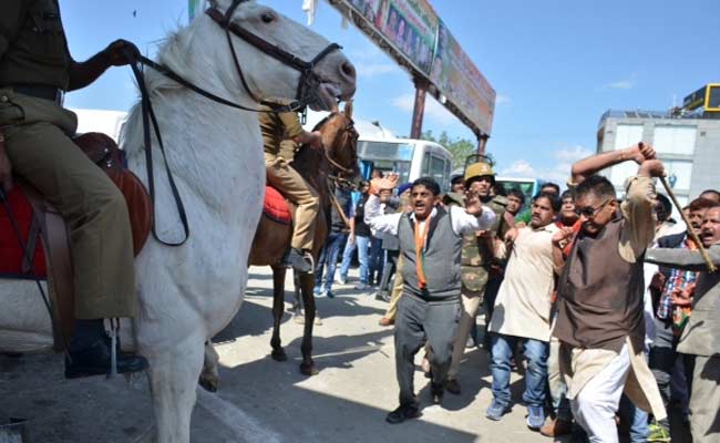 BJP MLA beats up horse, breaks its legs during protest