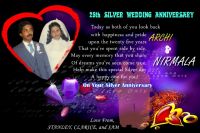 Happy Silver Wedding Anniversary to Archi and Nirmala Happy Silver Wedding Anniversary to Archi and Nirmala